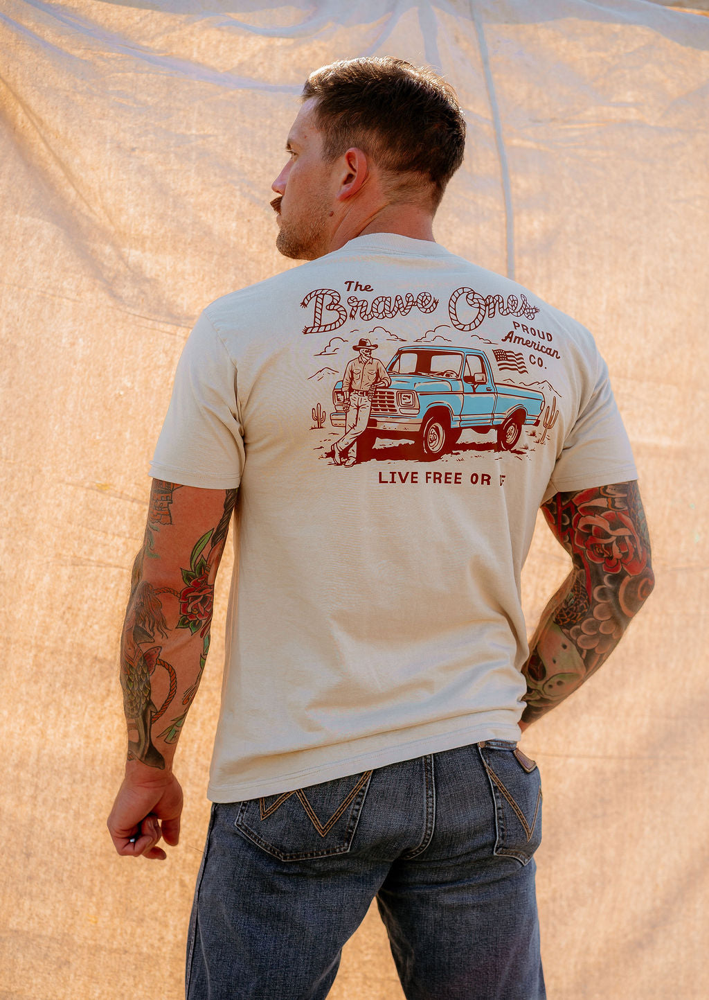 Live Free Pick Up T-Shirt - Oatmeal