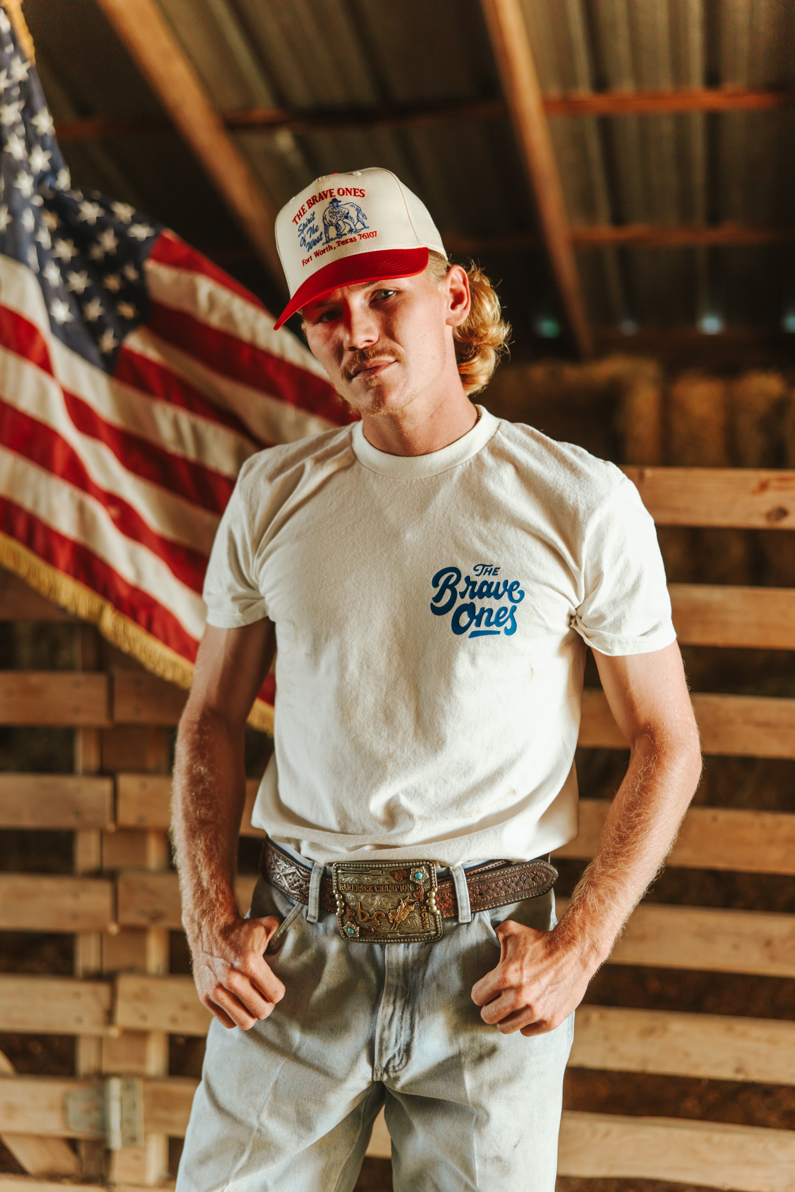 Born A Cowboy T-shirt - Vintage White