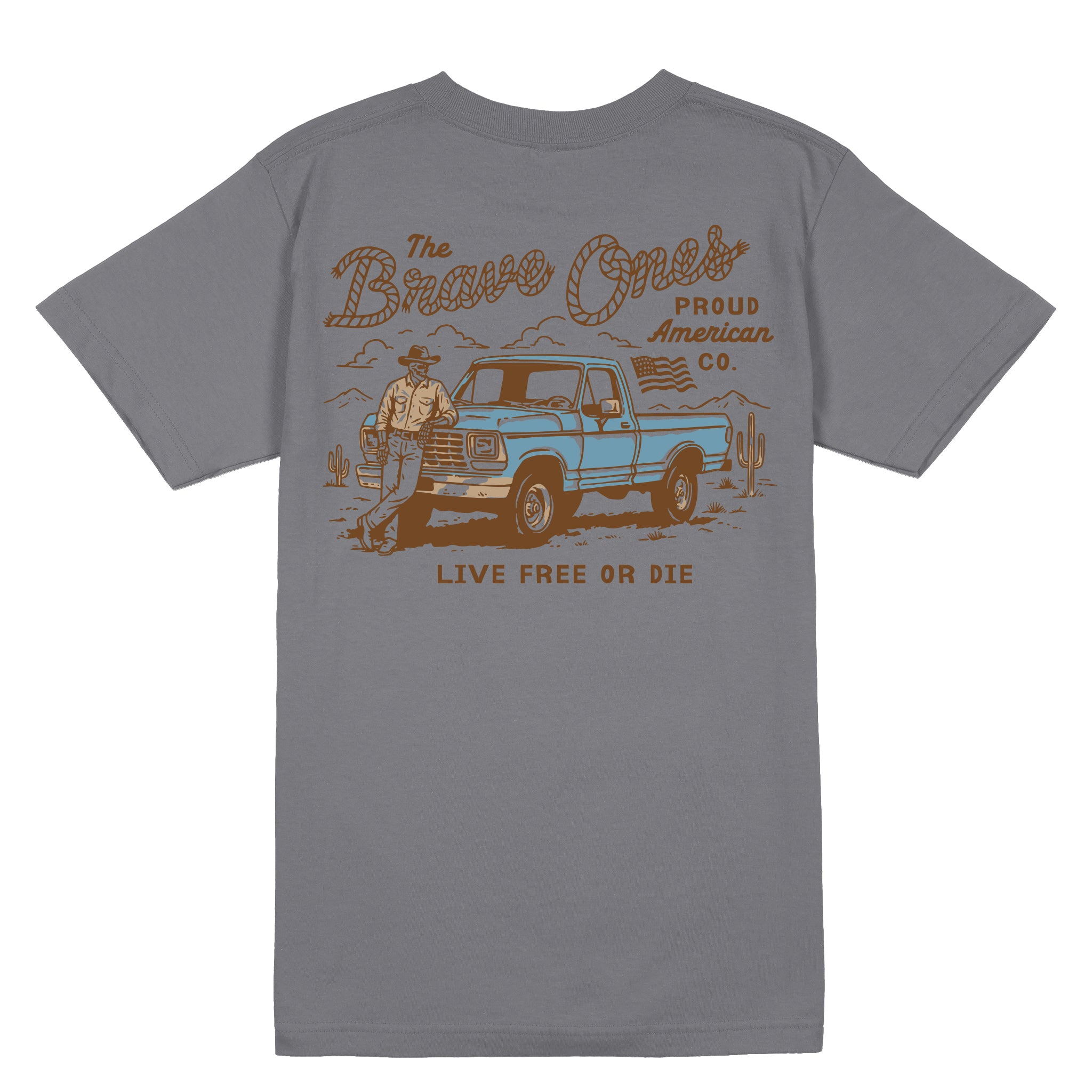 Live Free Pick Up T-Shirt - Grey