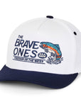 The Brave Ones fishing cap with 'Freedom on the Water' slogan and bold stitching