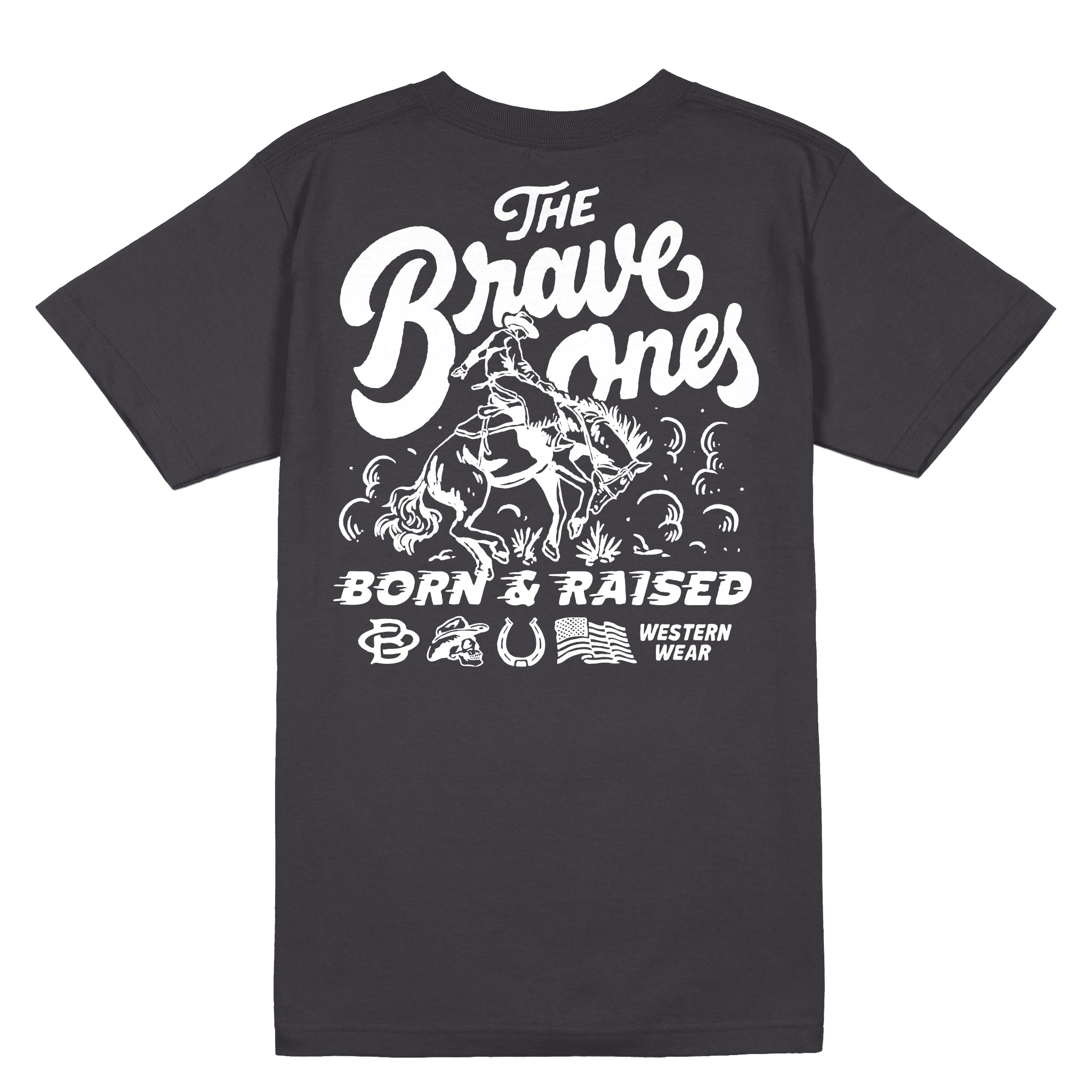 Born A Cowboy T-Shirt | Vintage Black