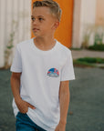 The Brave Ones white kids tee with Born & Raised slogan and American heritage design