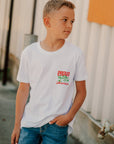Close-up of the Kids Proud to Be a Fisherman T-Shirt featuring largemouth bass design