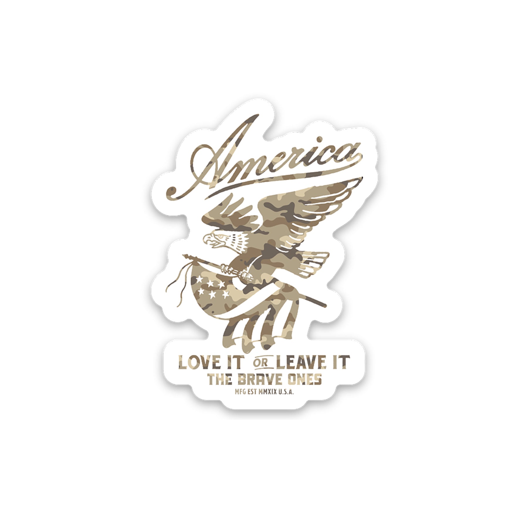 Love It or Leave It Camo Sticker